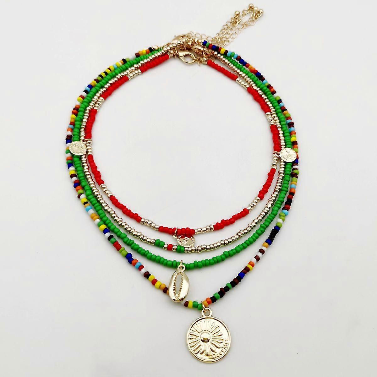 Bohème Multicouche Perle Pendentif Collier Pour Femmes Hommes Ethnique Fait Main Déclaration Coloré Starfish Beach Collier Cadeau
