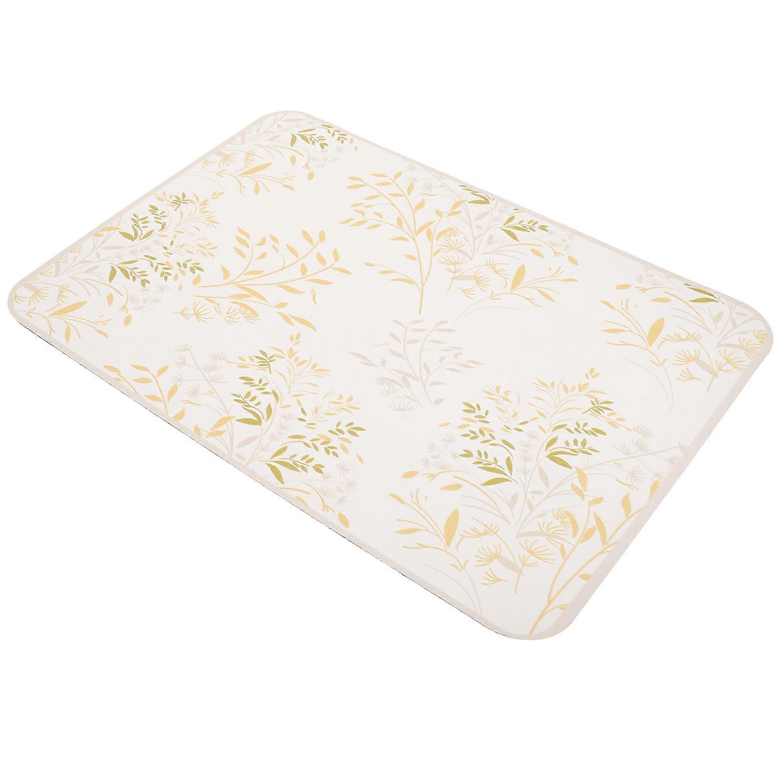 Dish Drying Mat 2Pcs Yellow Decorative Countertop Drying Cushion 40X30CM Drying Surface