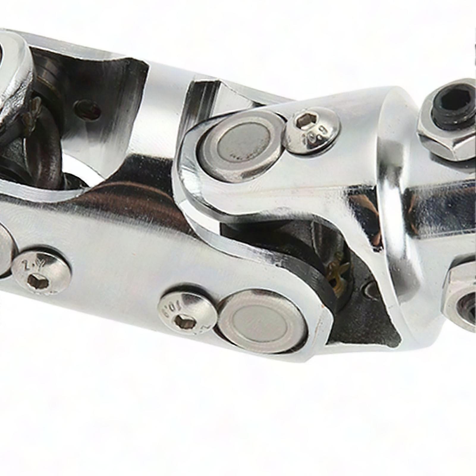 Double Steering U Joint 3/4in DD X 3/4in DD 5.2in Length Chromed Steering Column Shaft Coupler for 3/4in Input Shaft
