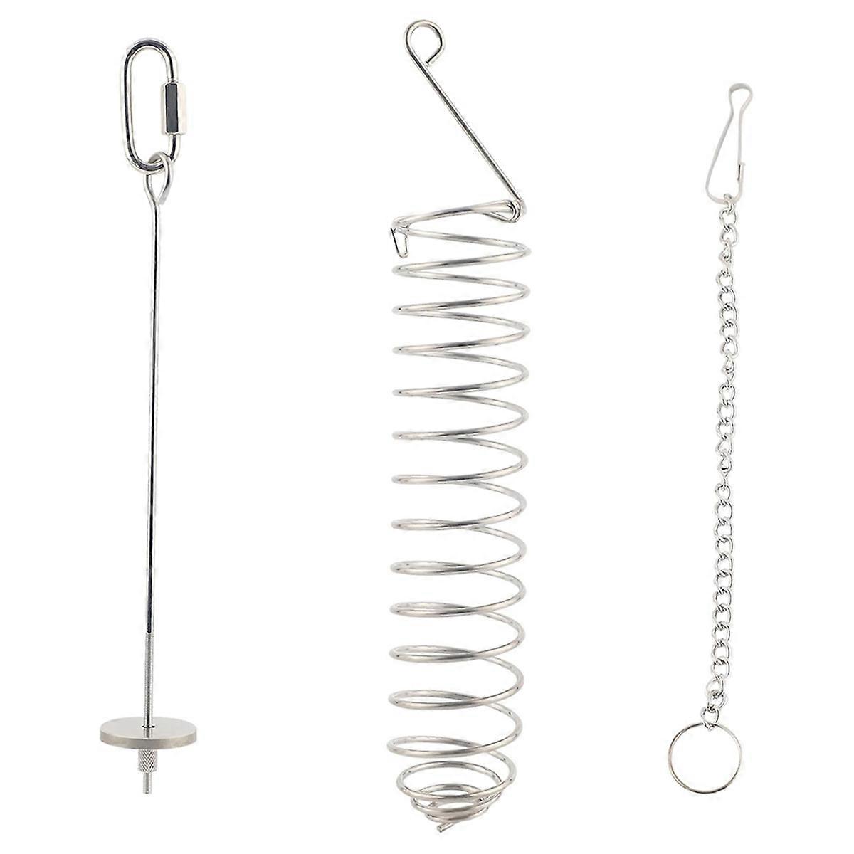 2pcs Rat Foraging Toys, Stainless Steel Spiral Long Rat Enrichment Foraging Toys with Hanging Chain Enrichment
