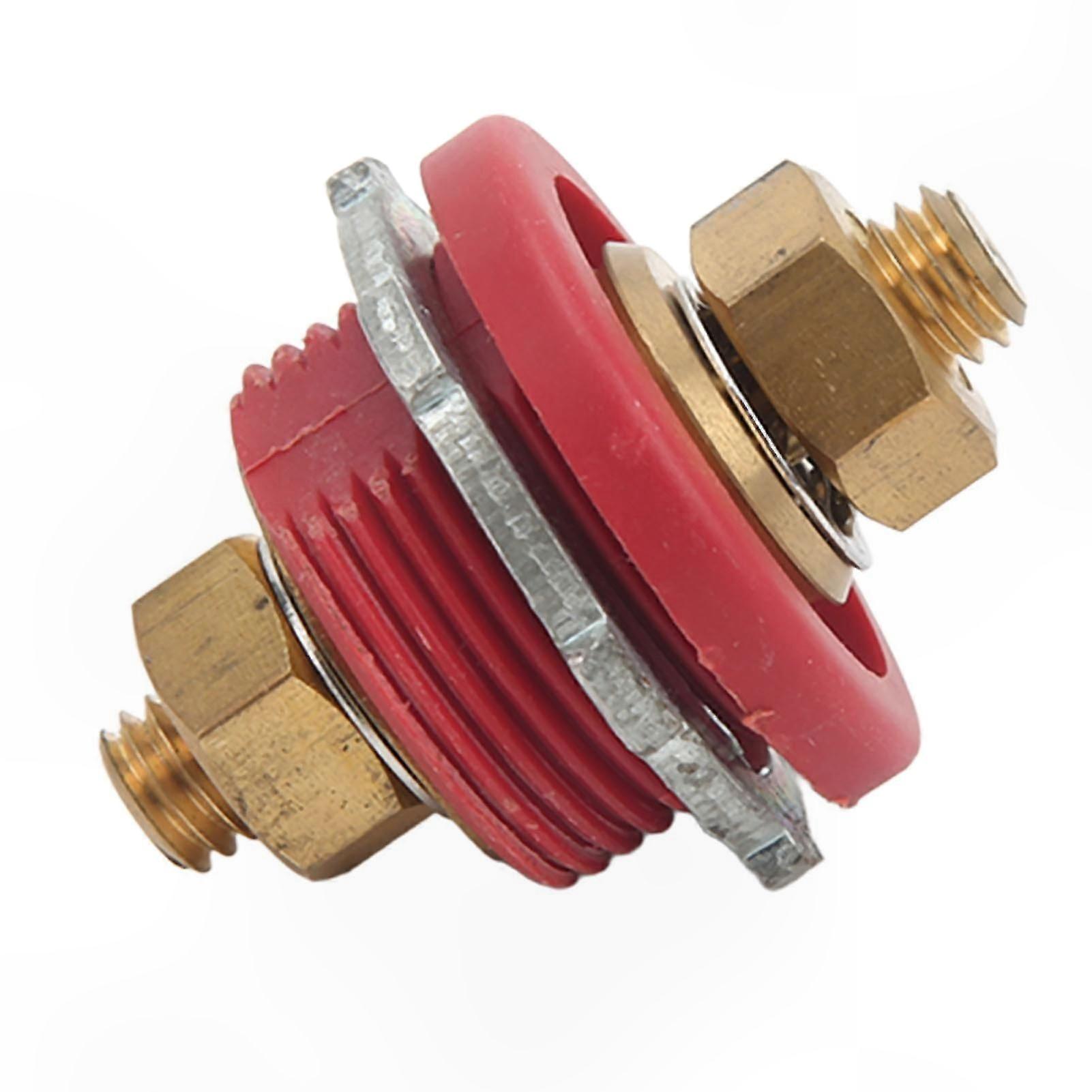 3/8 Inch Battery Terminal Connector with Stud, 250A Charger Post for Automotive, Marine, RV, and Boat Applications (Red, Positive)