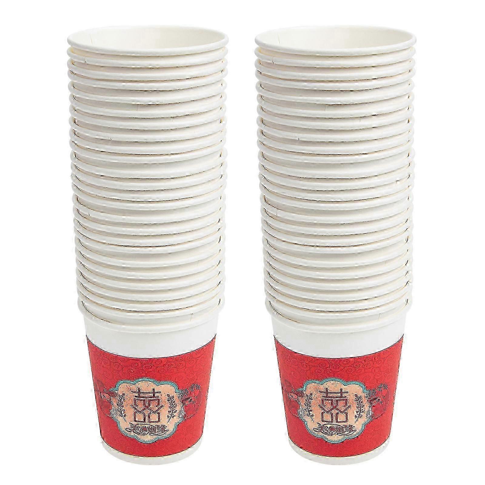 100 قطعة أكواب ورقية سميكة احتفال الزفاف أكواب المتاح لوازم الحفلات