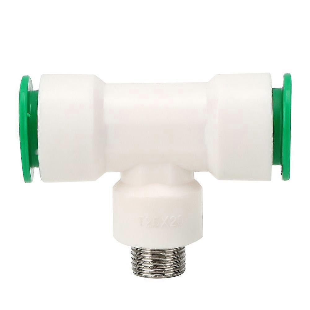 PPR Plastic Water Pipe Adapter with 25mm Double Male Thread to G1/2in Tee Connector for Water Pipe