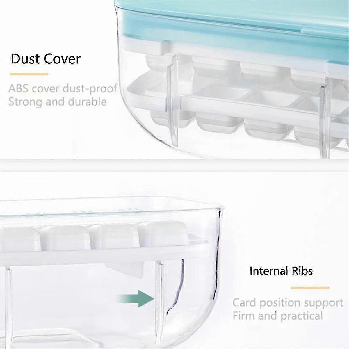 Large Capacity Ice Box with Double Silicone Cover and Blue Refrigerator Ice Storage for Ice Artifact