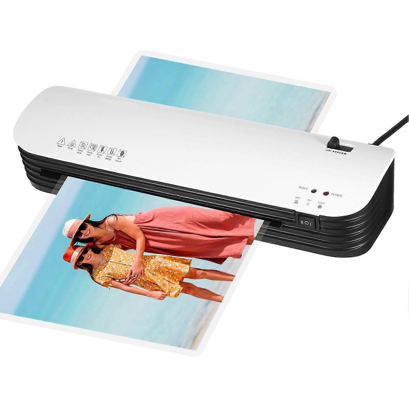 SL299 Laminator Machine Set A4 Size Hot and Cold Lamination 2 Roller System with 20 Laminating Pouches Paper Cutter Corner Rounder ABS Button for Home