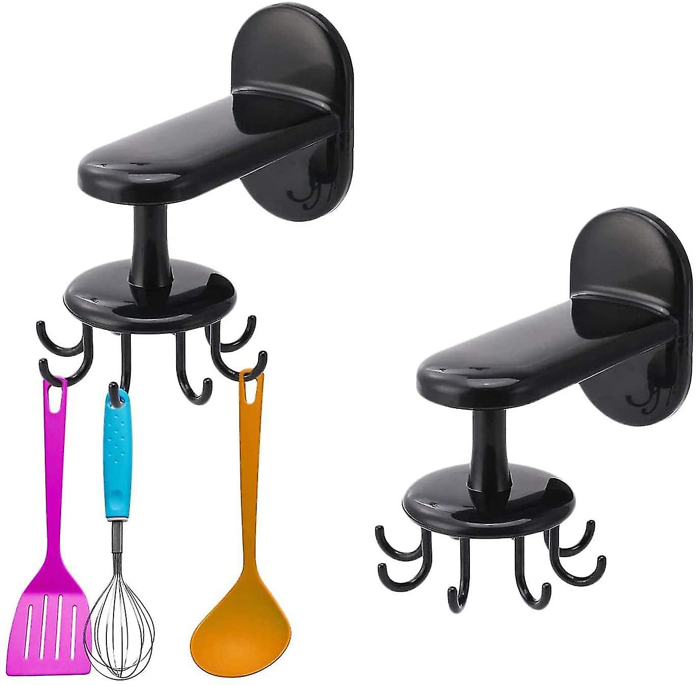 360  Rotatable Kitchen Utensil Holder Kitchen Utensil Hook Holder With 8