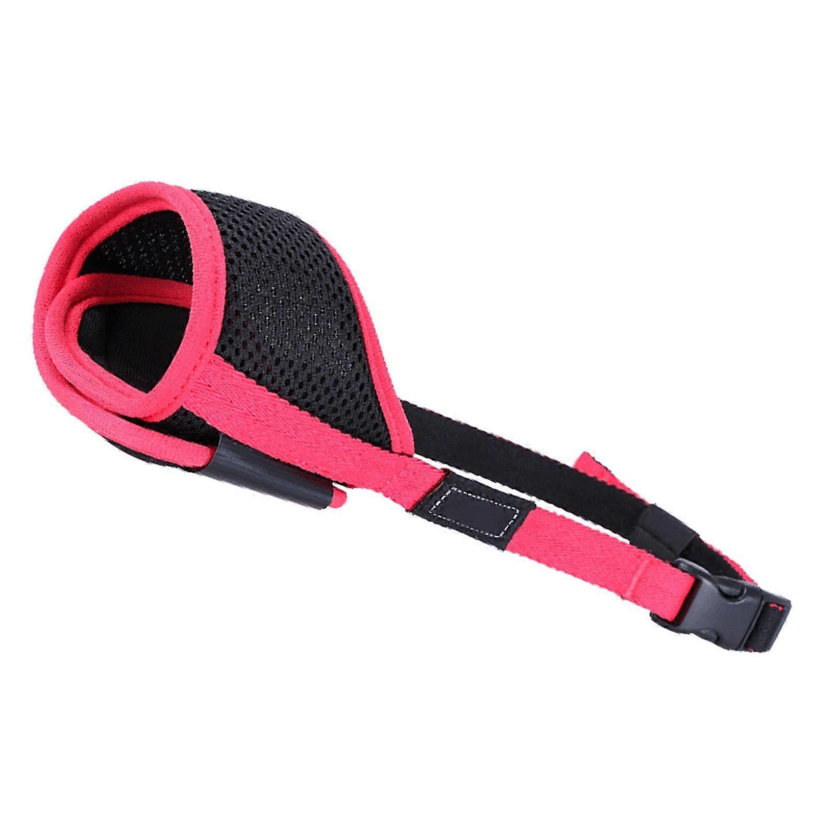 Adjustable Red Dog Muzzle XS-XL Breathable Mesh Guard Prevent Barking