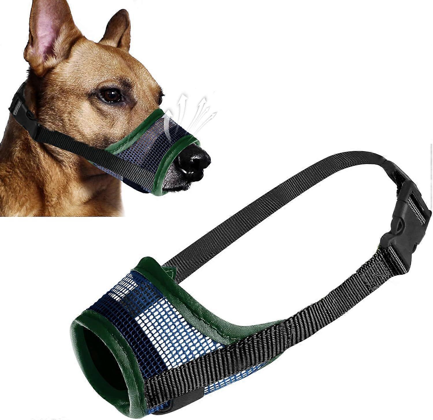 Dog Muzzle, Newest Soft Mesh Muzzle Double Stick Anti Biting Barking Chewing