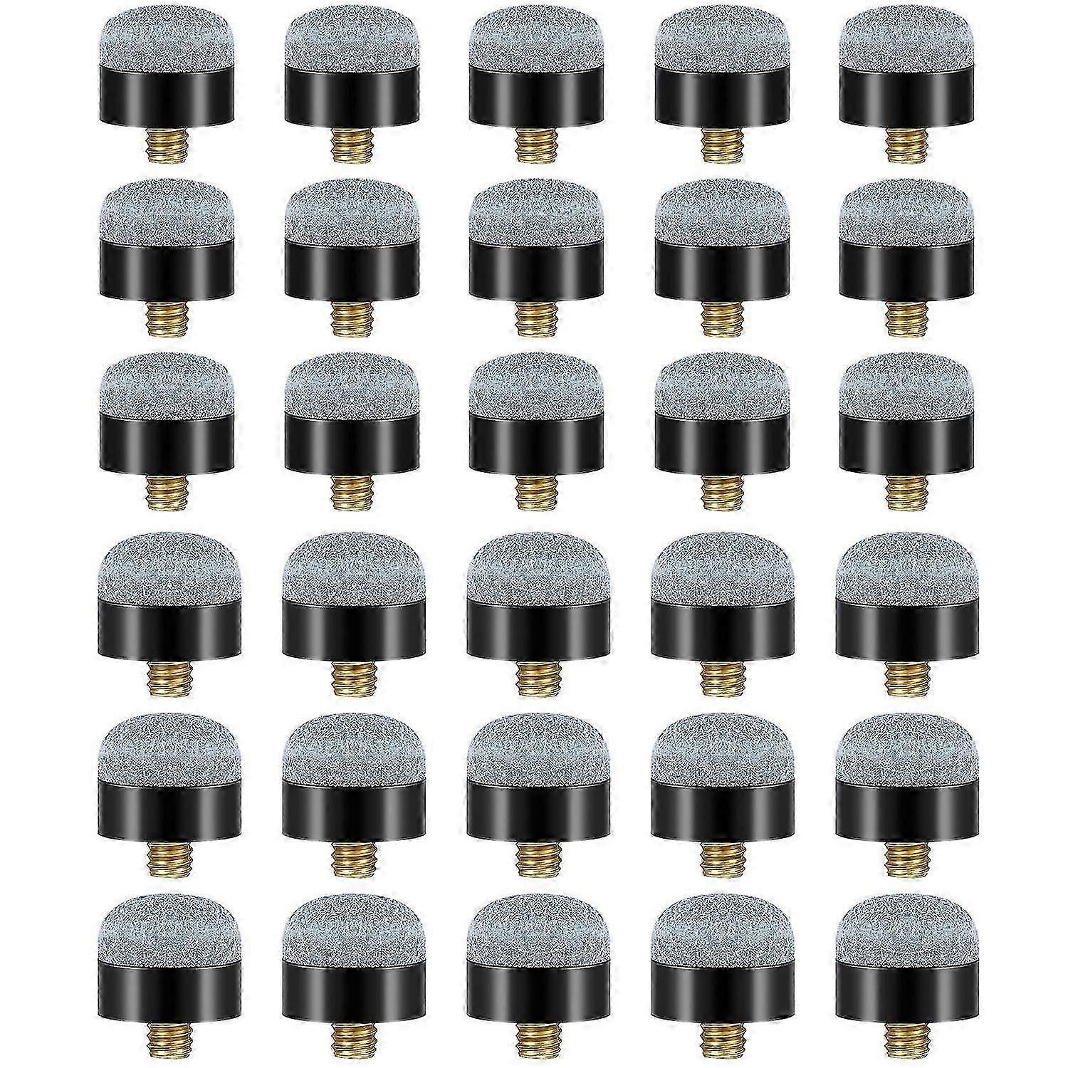 30Pcs Pieces 12 mm/13 mm Billiard Pool Cue Stick Tips Screw on Tips Ferrules Replacement Billard Pool Accessories