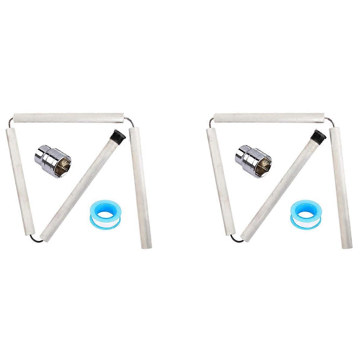 2X RV Water Heater Magnesium- Flexible Anode Rod 3/4 NPT Threaded Belt Hex Sleeve Tool Water Heater