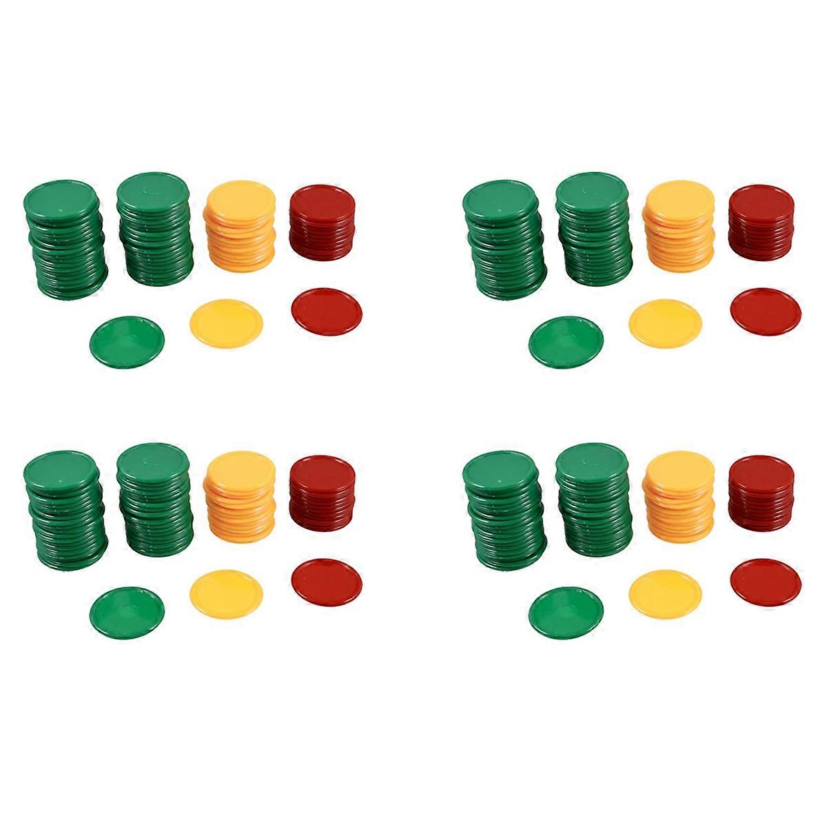 Red Yellow Green Round Shaped Mini Poker Chips Lucky Game Props 276 Pcs