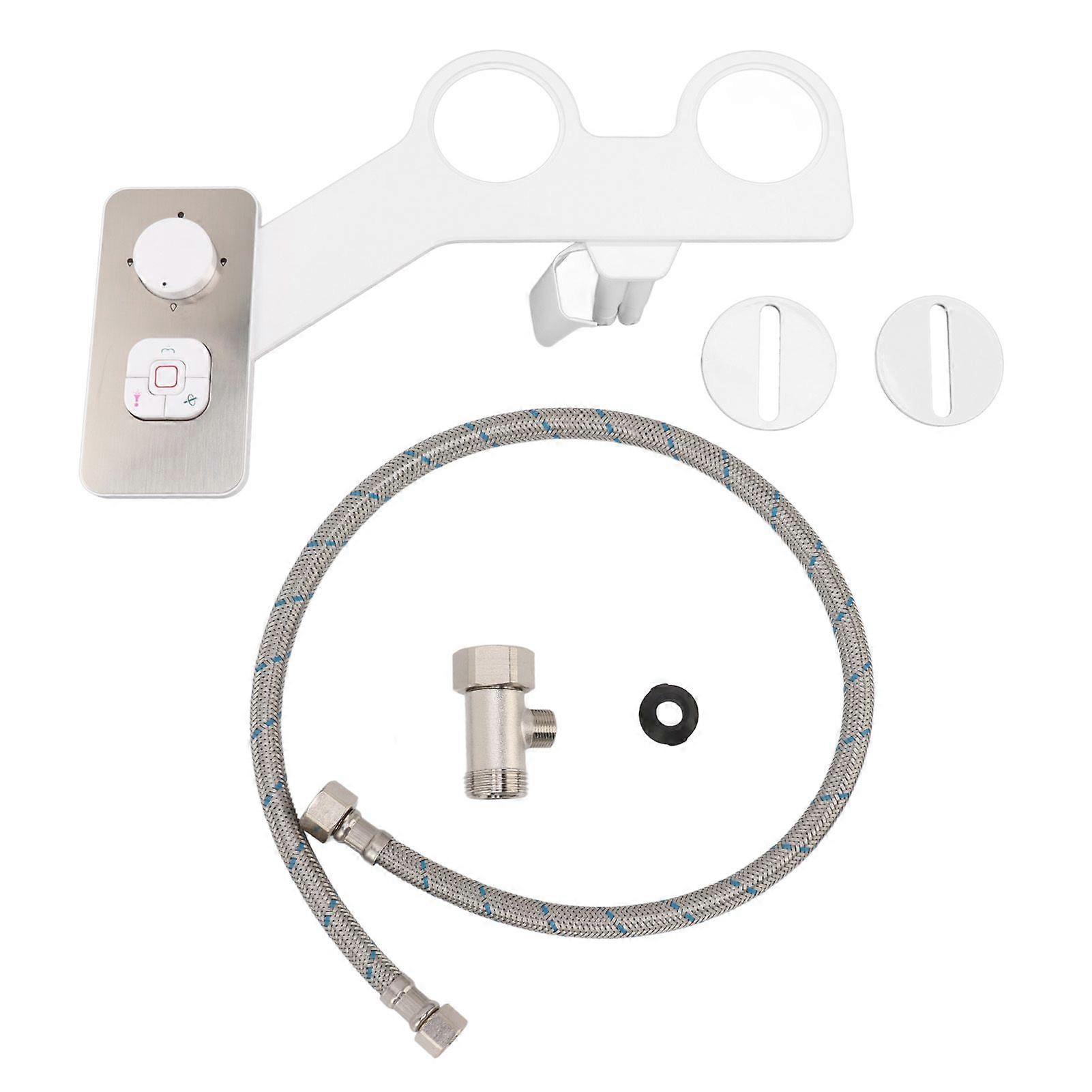 Slim Bidet Toilet Seat Attachment Non Electric Dual Nozzle Self Cleaning Feminine Butt Wash Bidet Attachment 7/8 Inch Tee
