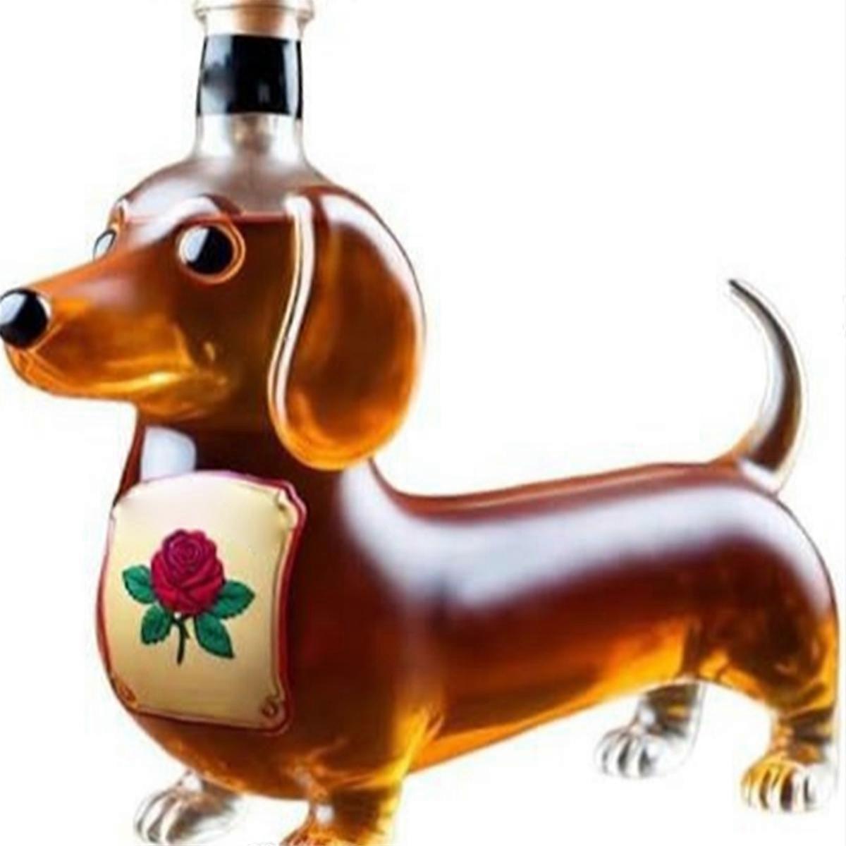 Dachshund Dog Whiskey Bottle,Reusable Liquor Flask Glassware E