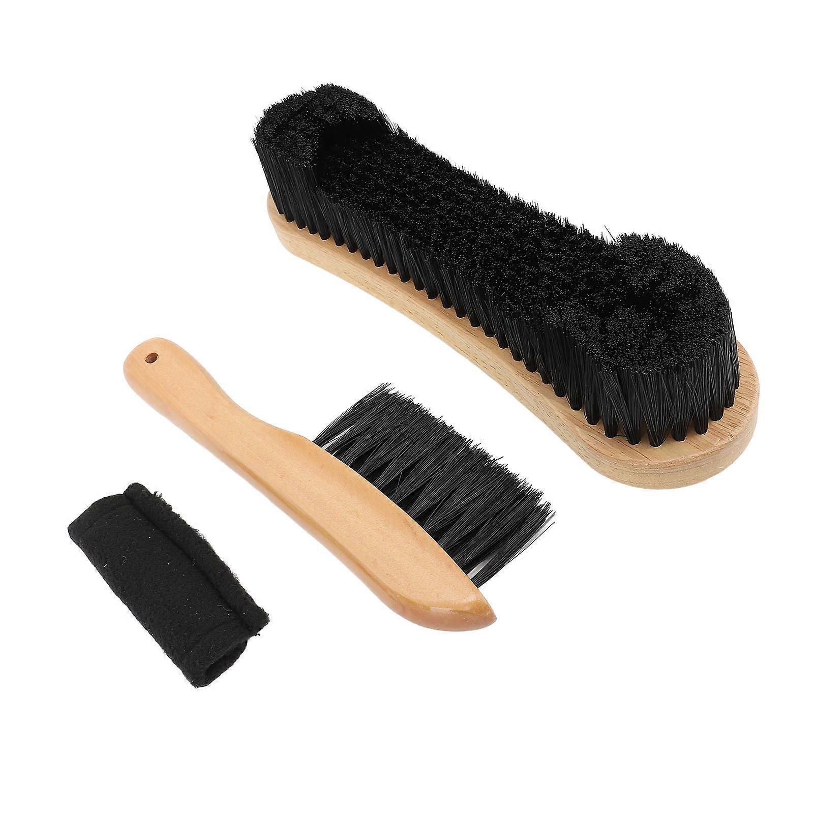 Solid Wood Billiard Pool Table Brush Set 26.7cm with Cue Cloth