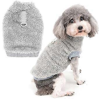 (chest32*back22*neck23cm)Fleece Sweater for Small Dogs Winter Warm Soft Fluffy Coat with D-Ring for Harness and Leash Puppy Dog/Ca