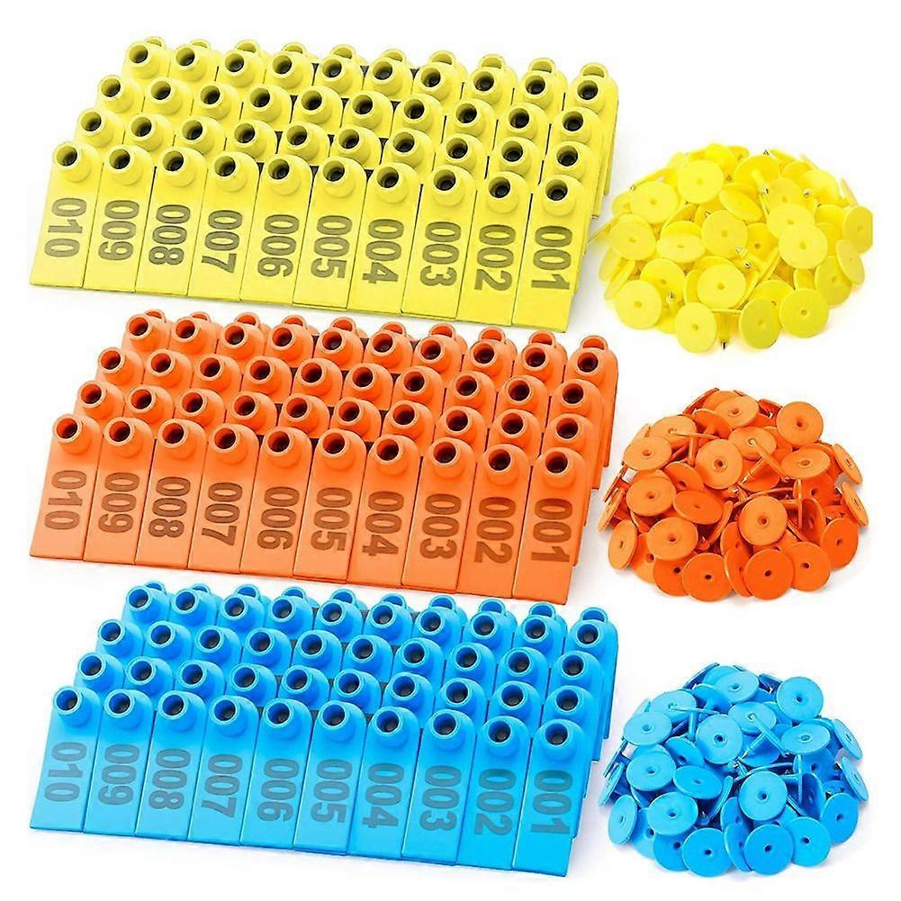 羊ヤギ牛001-100番号のための300個の家畜の耳札