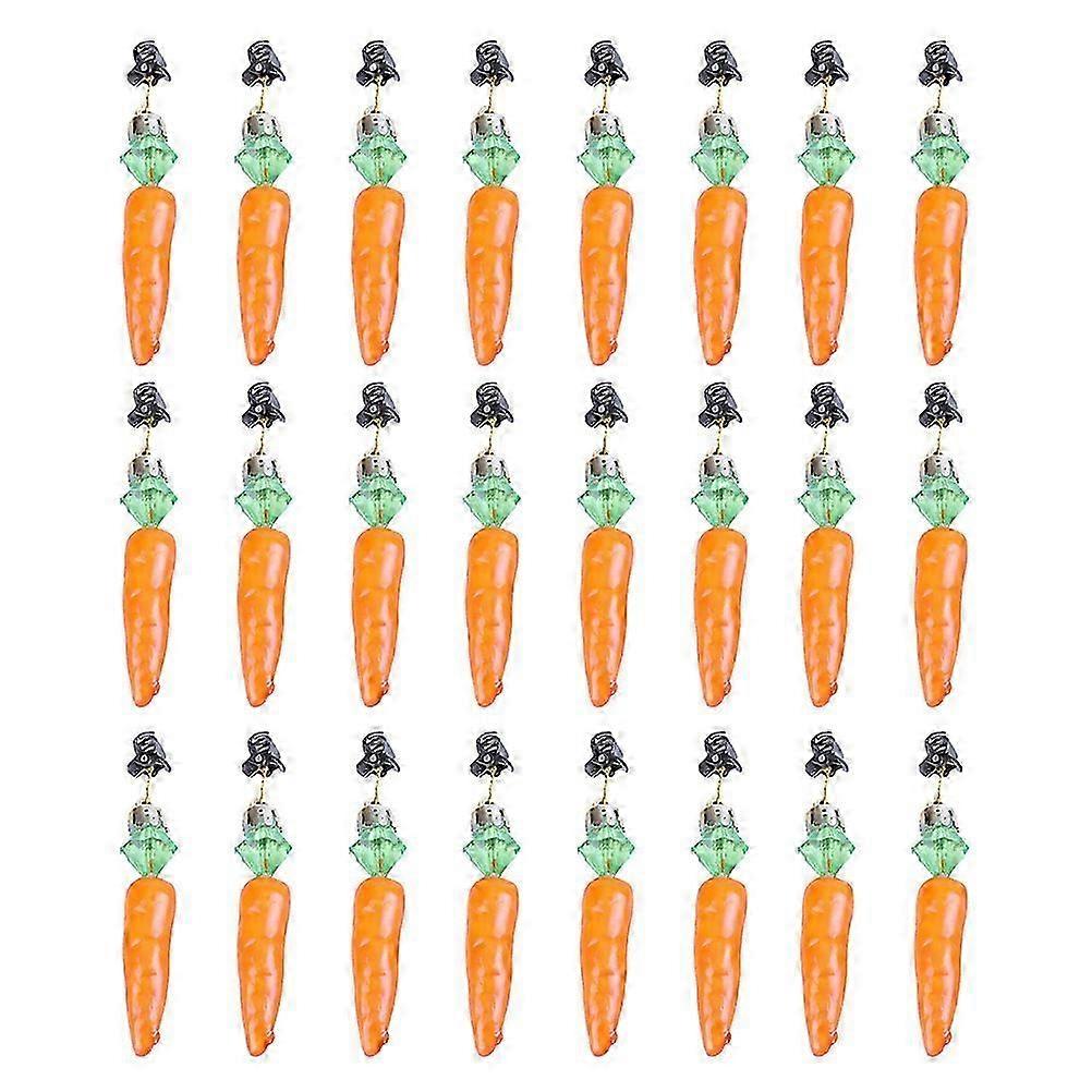 24pcs Beard Ornaments Small Carrot Shape Beard Clips Easter Hanging Decors