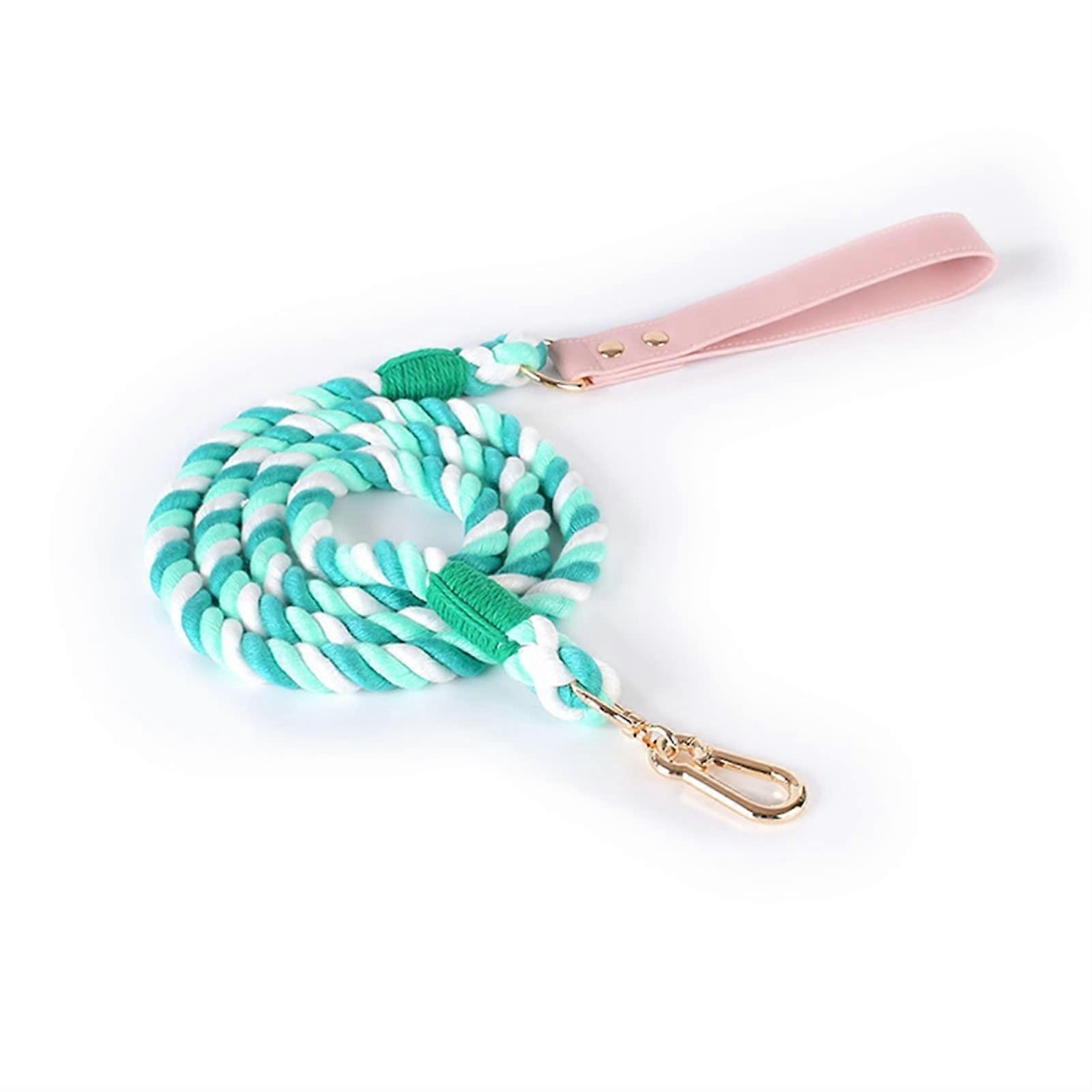 Pet Dog Leash Hand-Woven Leather Dog Collar Set 120cm/150cm, Color 17, 12mm Width, Durable and Stylish Design
