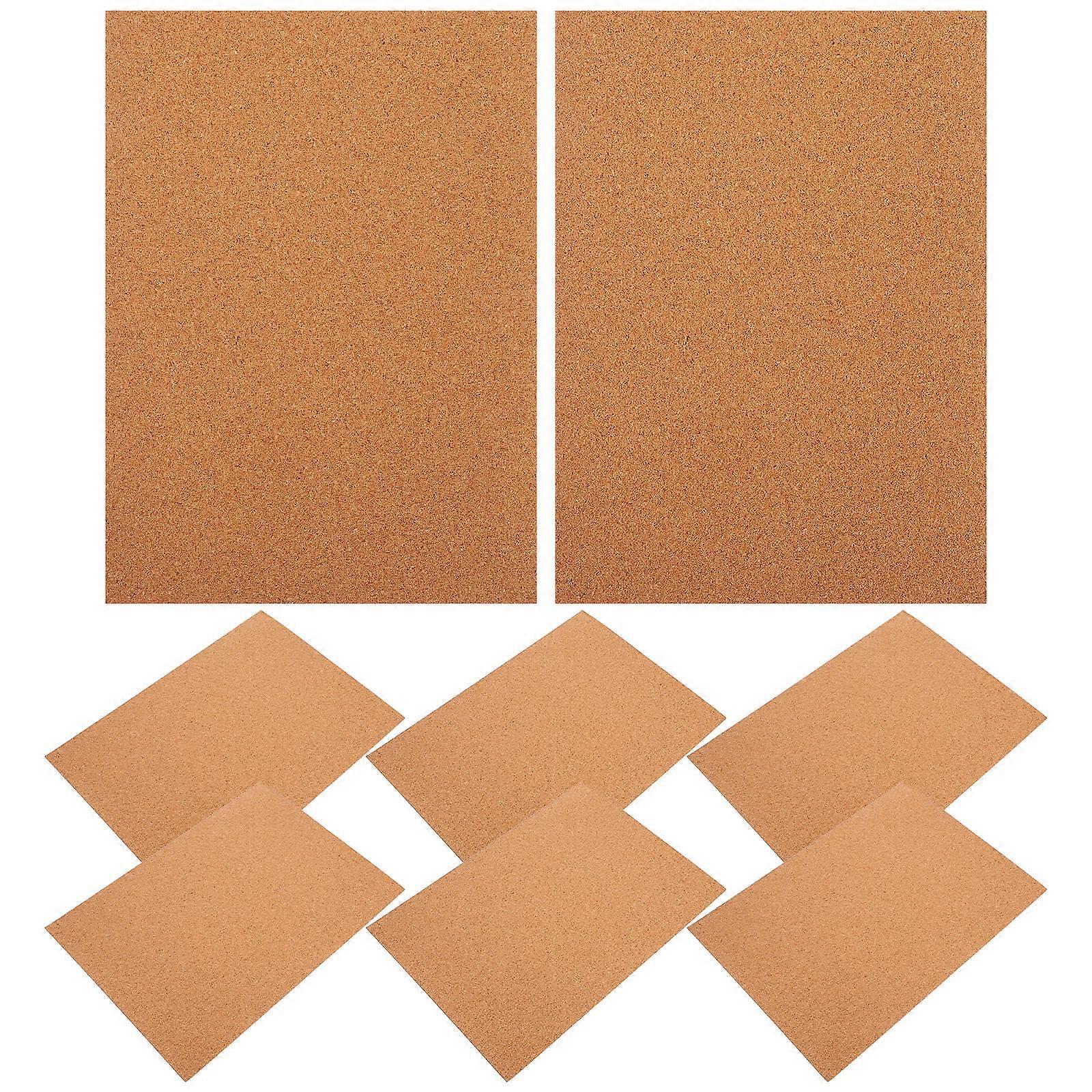 Self Adhesive Cork Sheets for Home Decor 8 Pack Brown Lightweight Easy to Cut Versatile Use