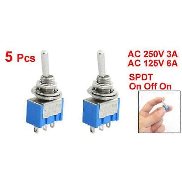Toggle 3 Terminals Spdt on Switches for Machinery Uses 5Pcs