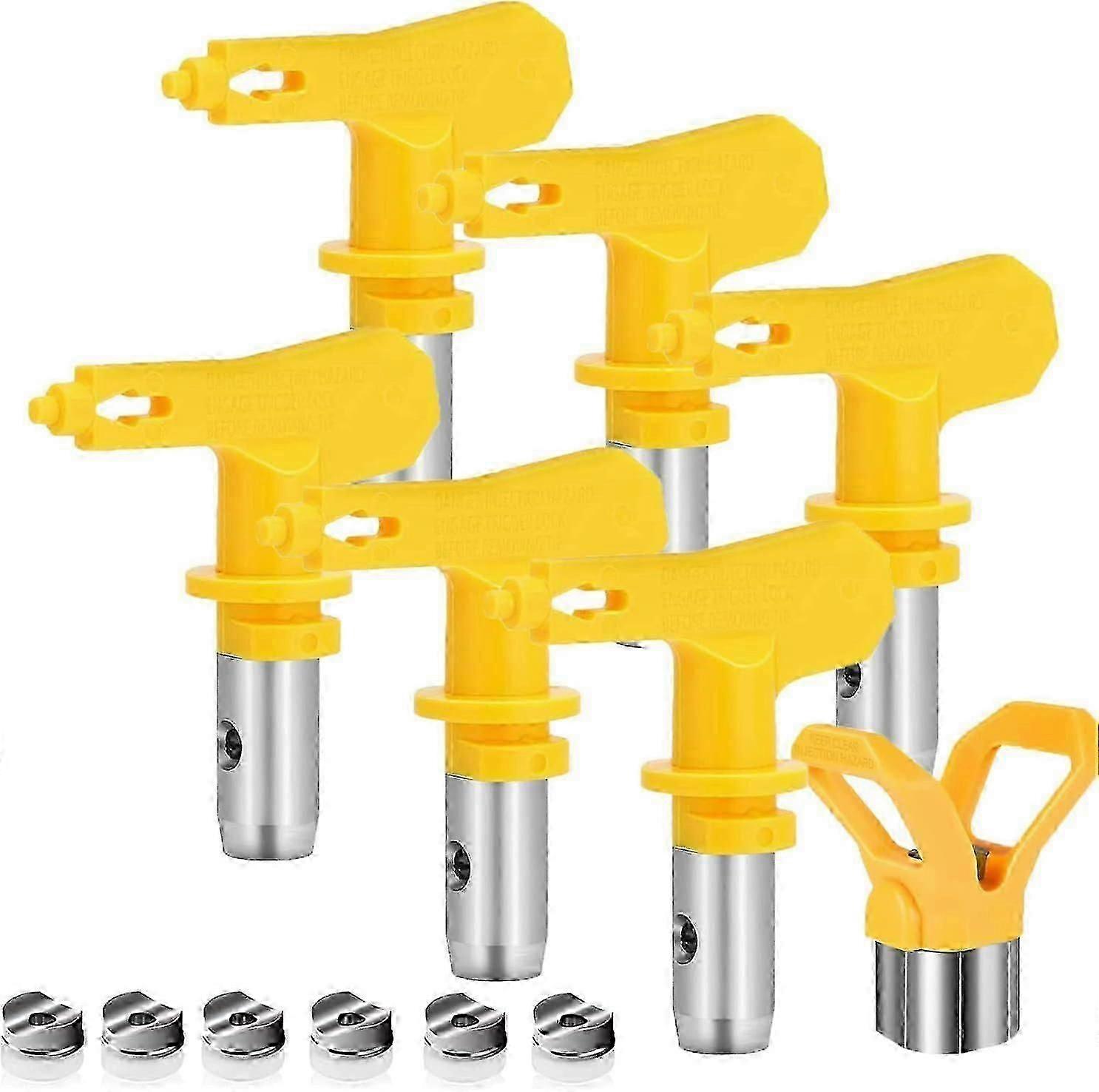 6pcs Airless Nozzle,Airless Spray Gun Nozzle for High Pressure Paint Gun(Type 515,517,519,521,523,525)