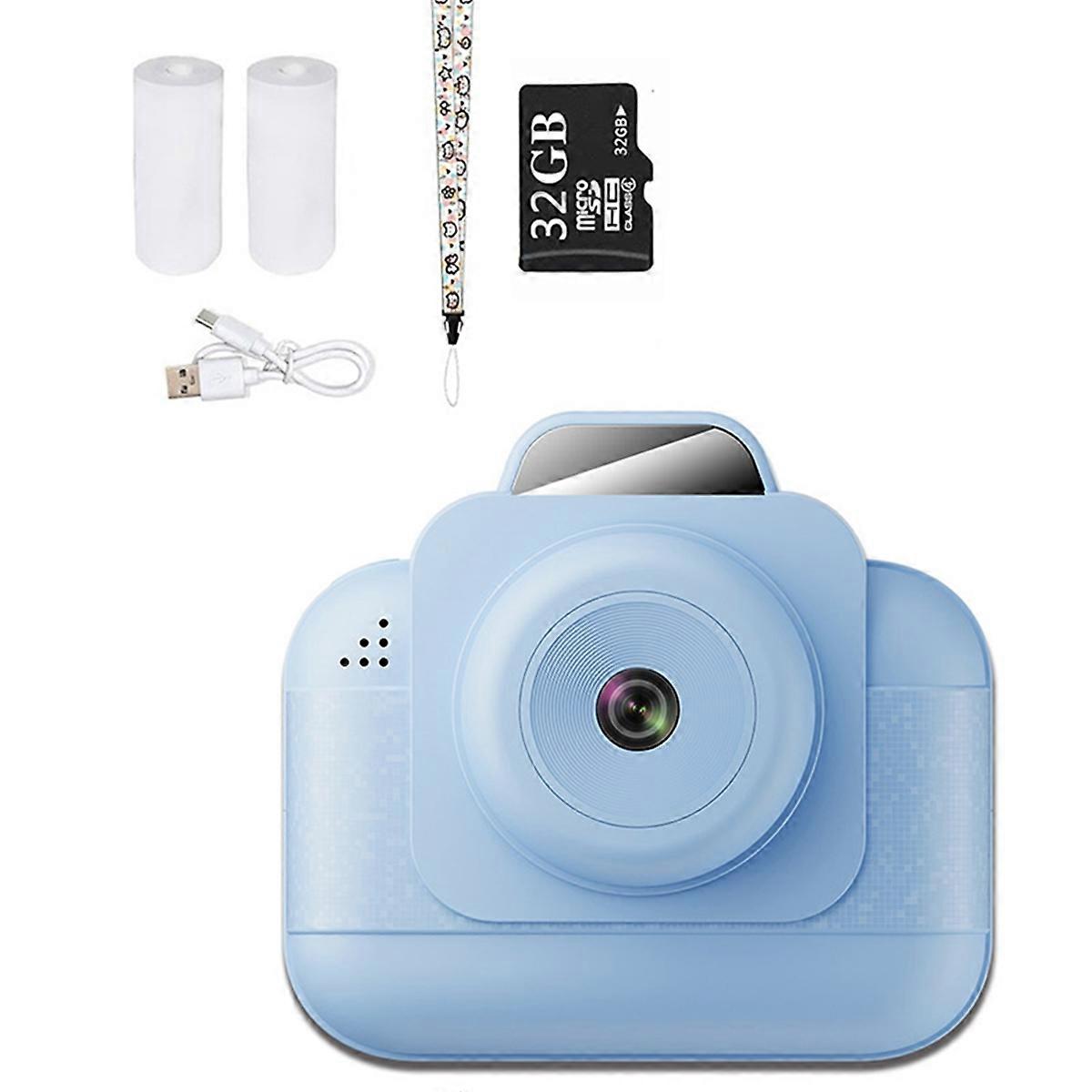 Kids Instant Camera with Printing, Portable Multifunction Photo Printer Camera with Rechargeable 18