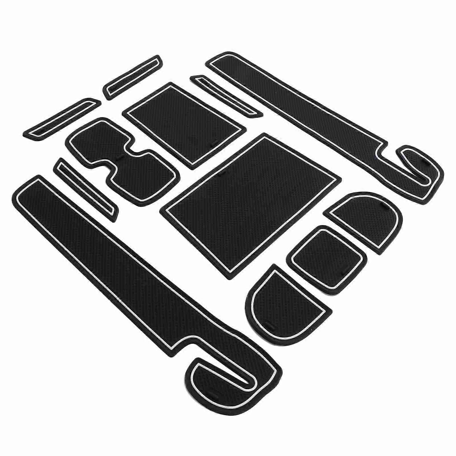 12PCS Front Console Liner Mats Set Black White for Swift 2018‑2020