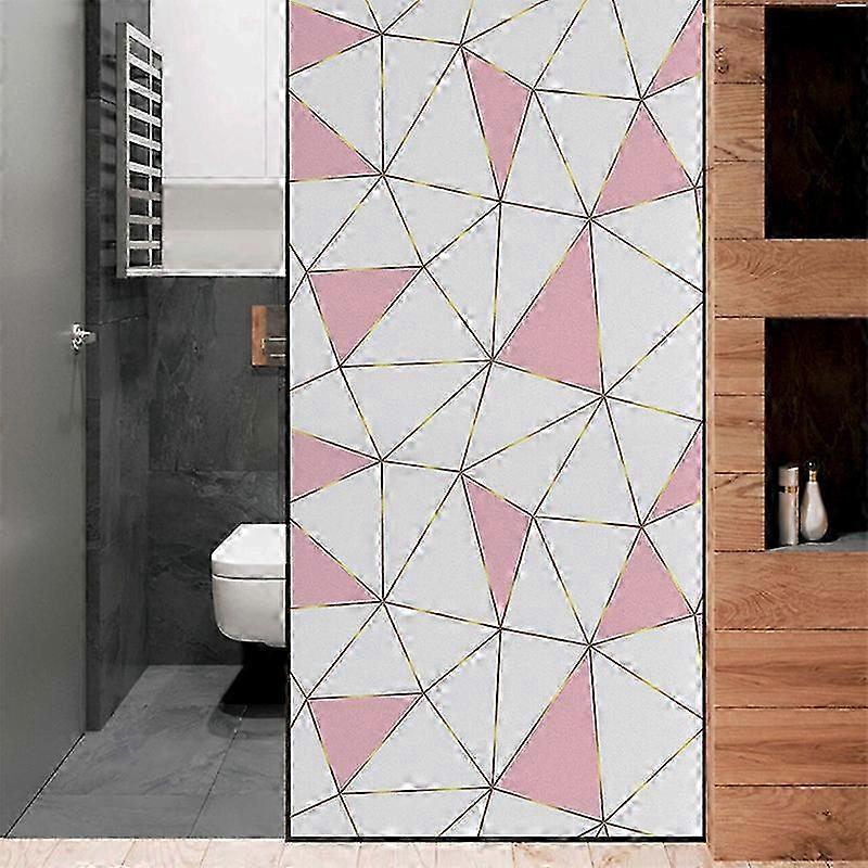 Static Privacy Window Film with Stained Design