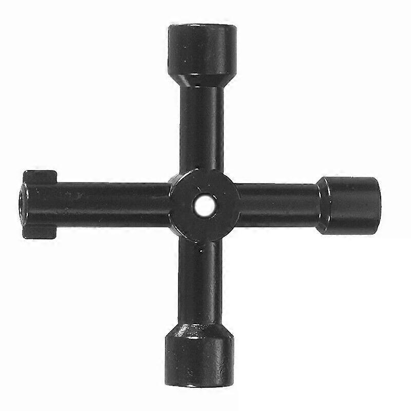 Cross Key, 1PC Alloy Multi-function Key for Train Doors Windows Elevator Cabinet, Black, 72mmx72mm