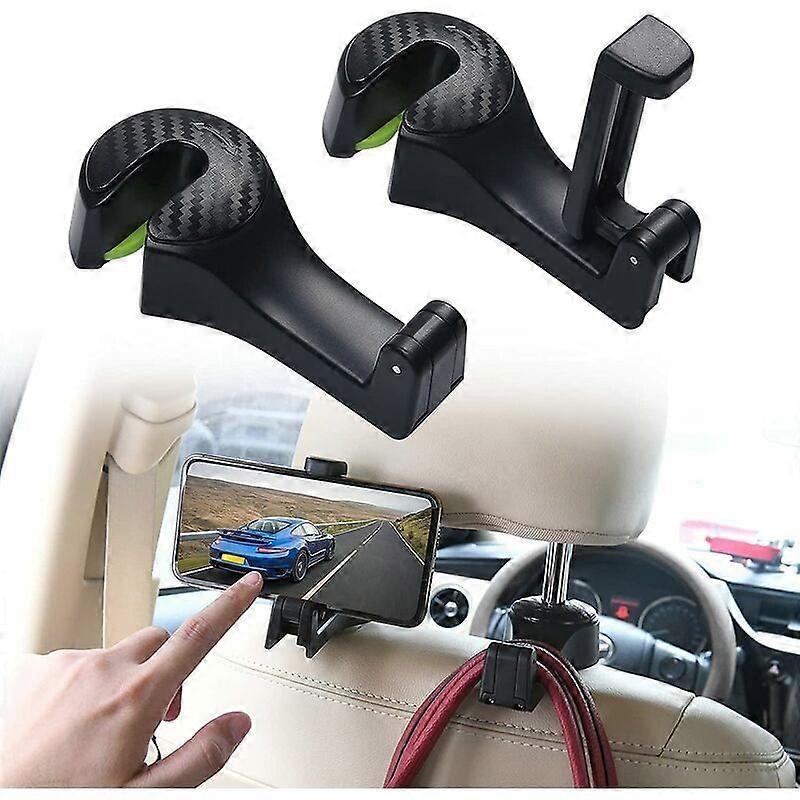 Car Storage Hook, 2PCS Black Multifunctional Car Hook, 90 Rotatable Universal