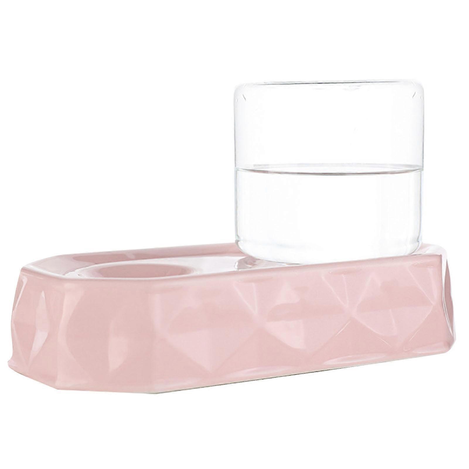Pet Water Dispenser Large Capacity Ceramic Base Pink for Cats