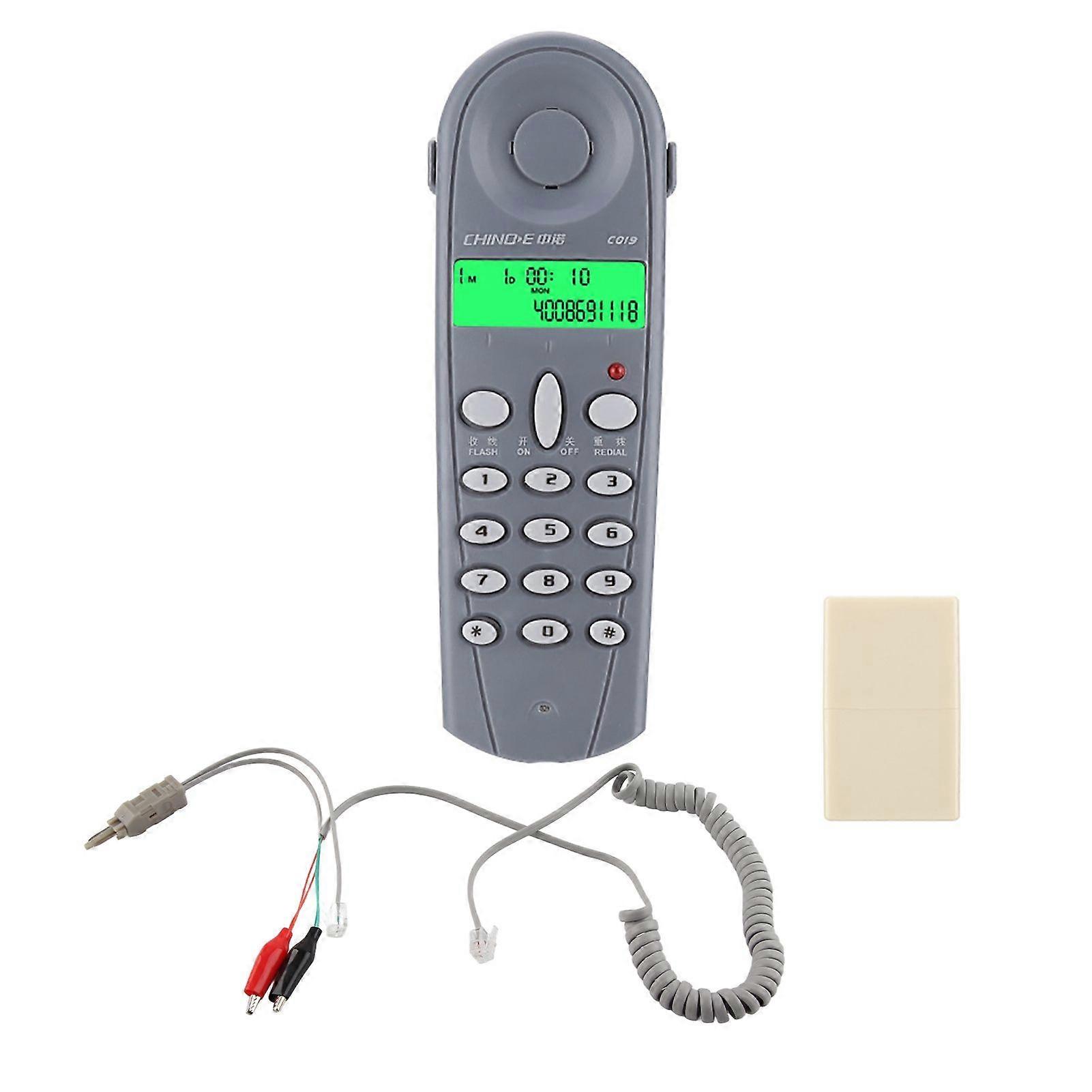 C019 Wired Telephone Phone Line Tester Lineman Butt Test Check Connector Cable Tool Blue Grey