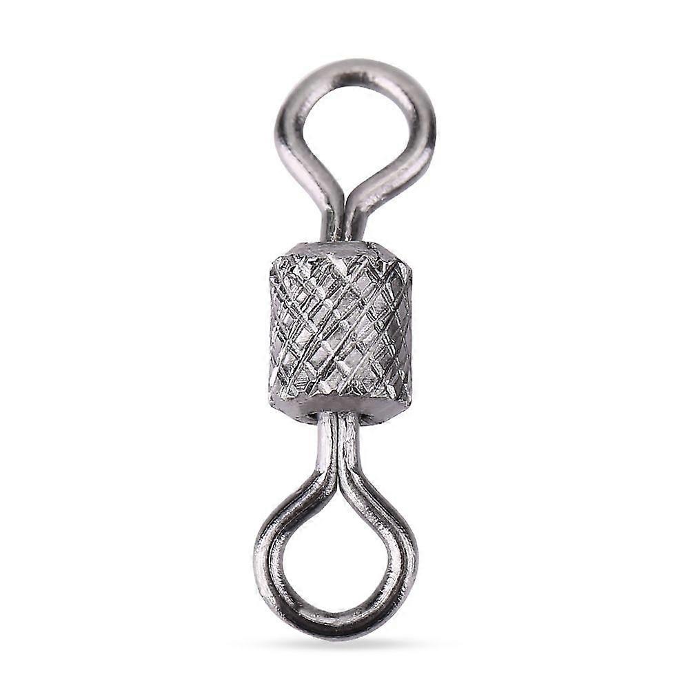 100pcs High Strength Copper Barrel Rotate Ring Swivels Fishing Accessory (4#)