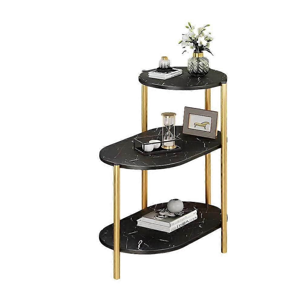 3Tier End Table Black Side Table For Living Room And Bedroom Small Spaces Modern Sofa And Nightstand Decor