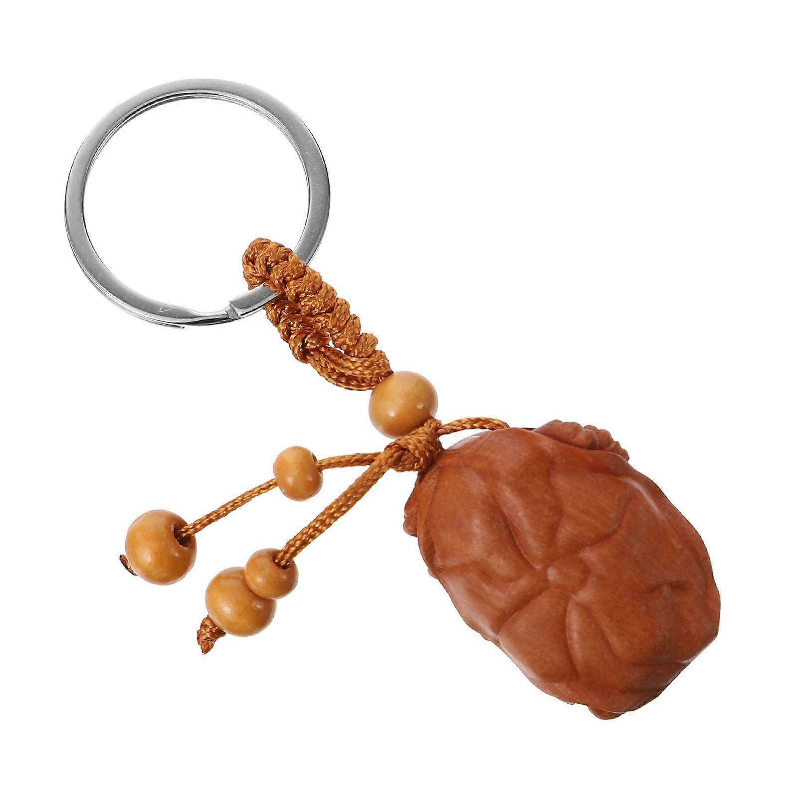 Peach Wood Ox Keychain for Decoration Use 1Pcs Zodiac Ox Key Chain Pendant