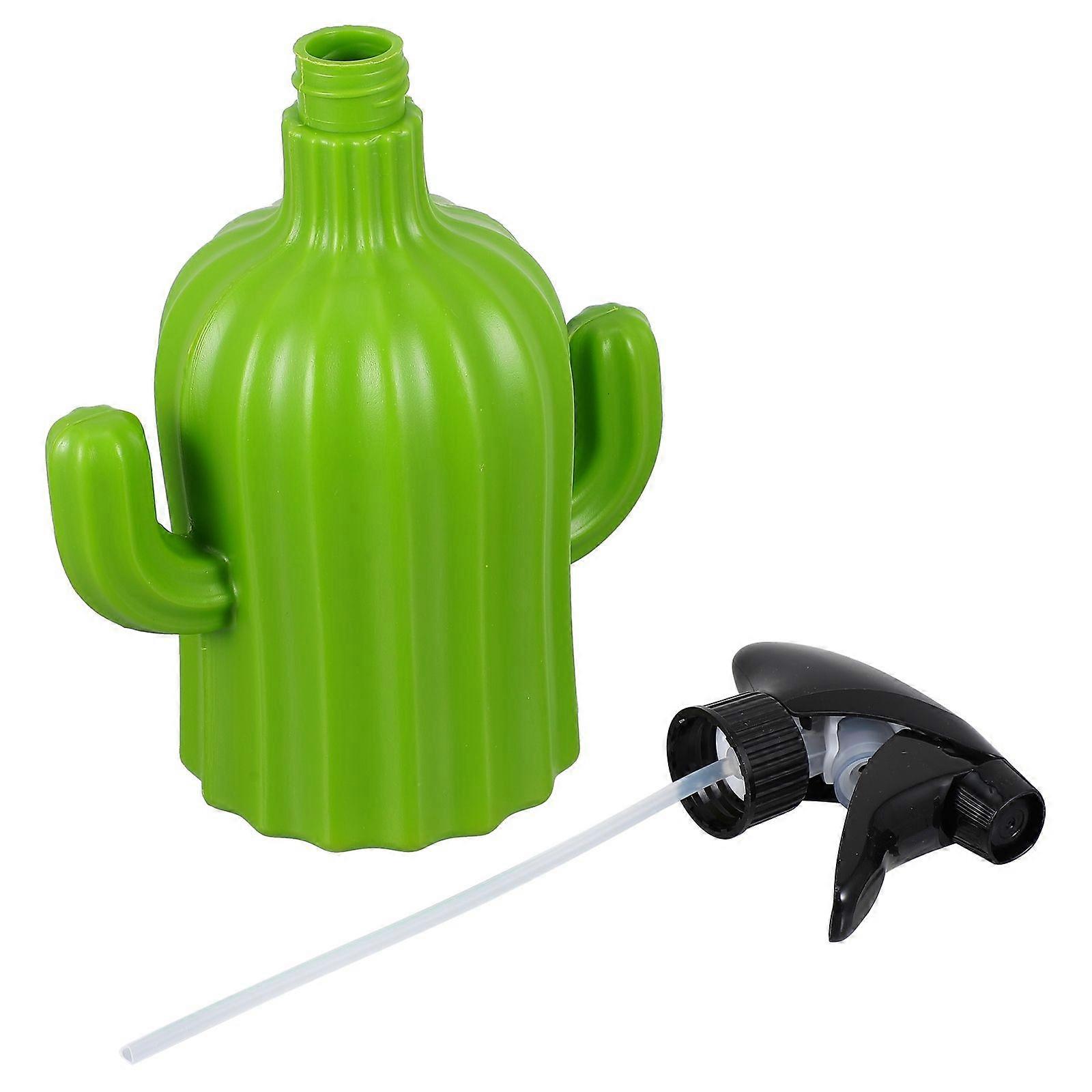 Green Cactus Shape Watering Pot for Planting Flower Use 2Pcs Plastic