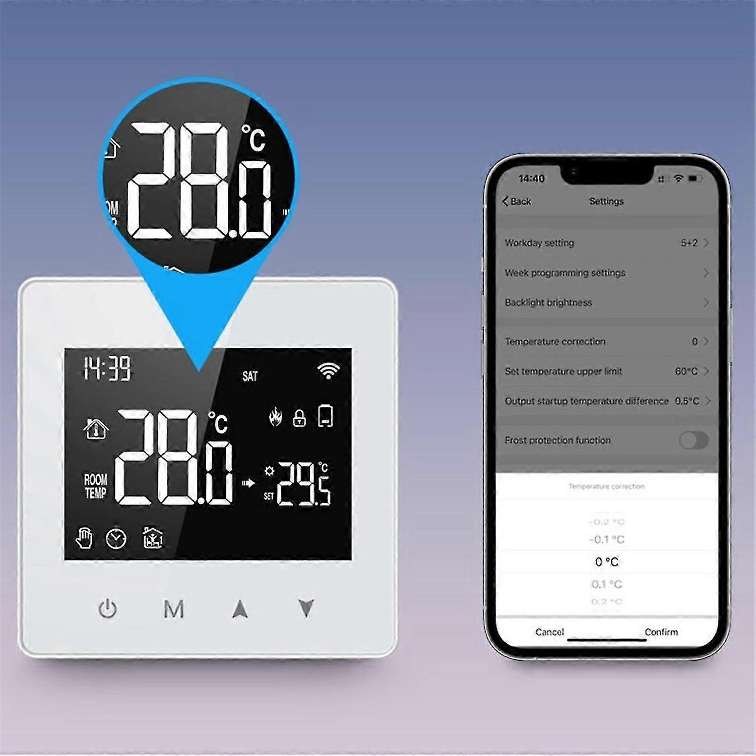 Thermostat Smart Home Battery Powered Temperature Controller