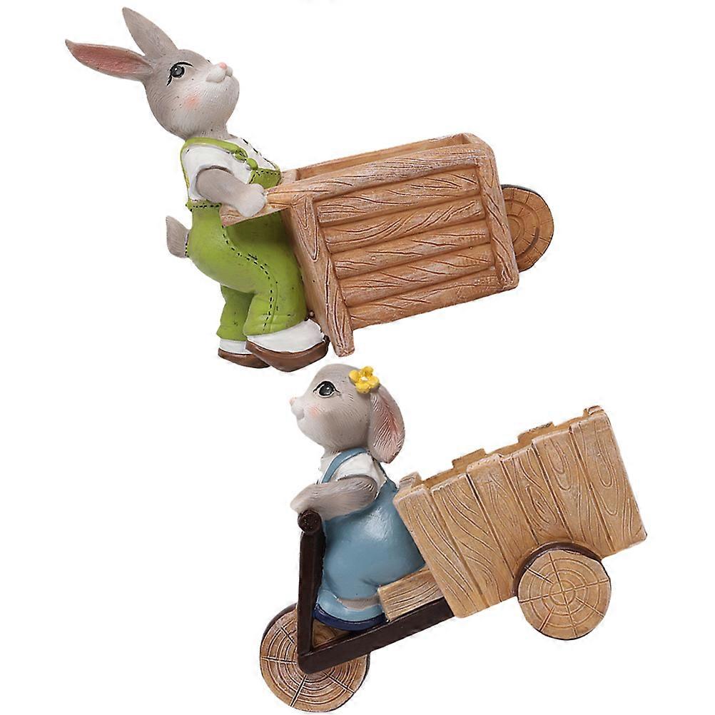 Creative Rabbit Shape Plant Pots Resin Succulents Planter for Home Use 2Pcs