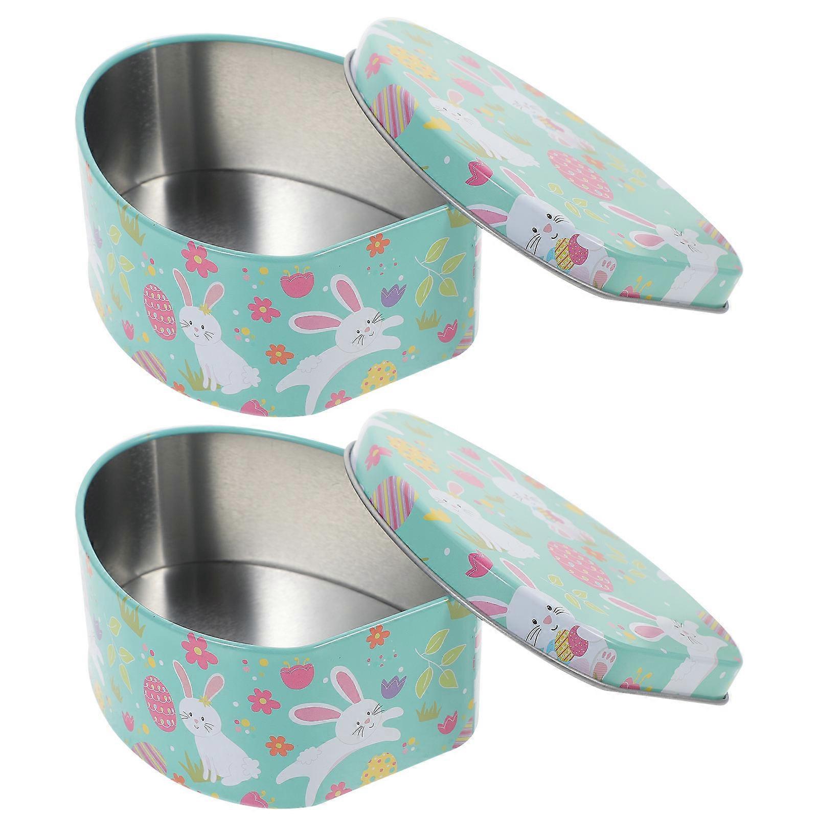 Easter Party Favor Boxes for Storage 4Pcs Tinplate Candy Case