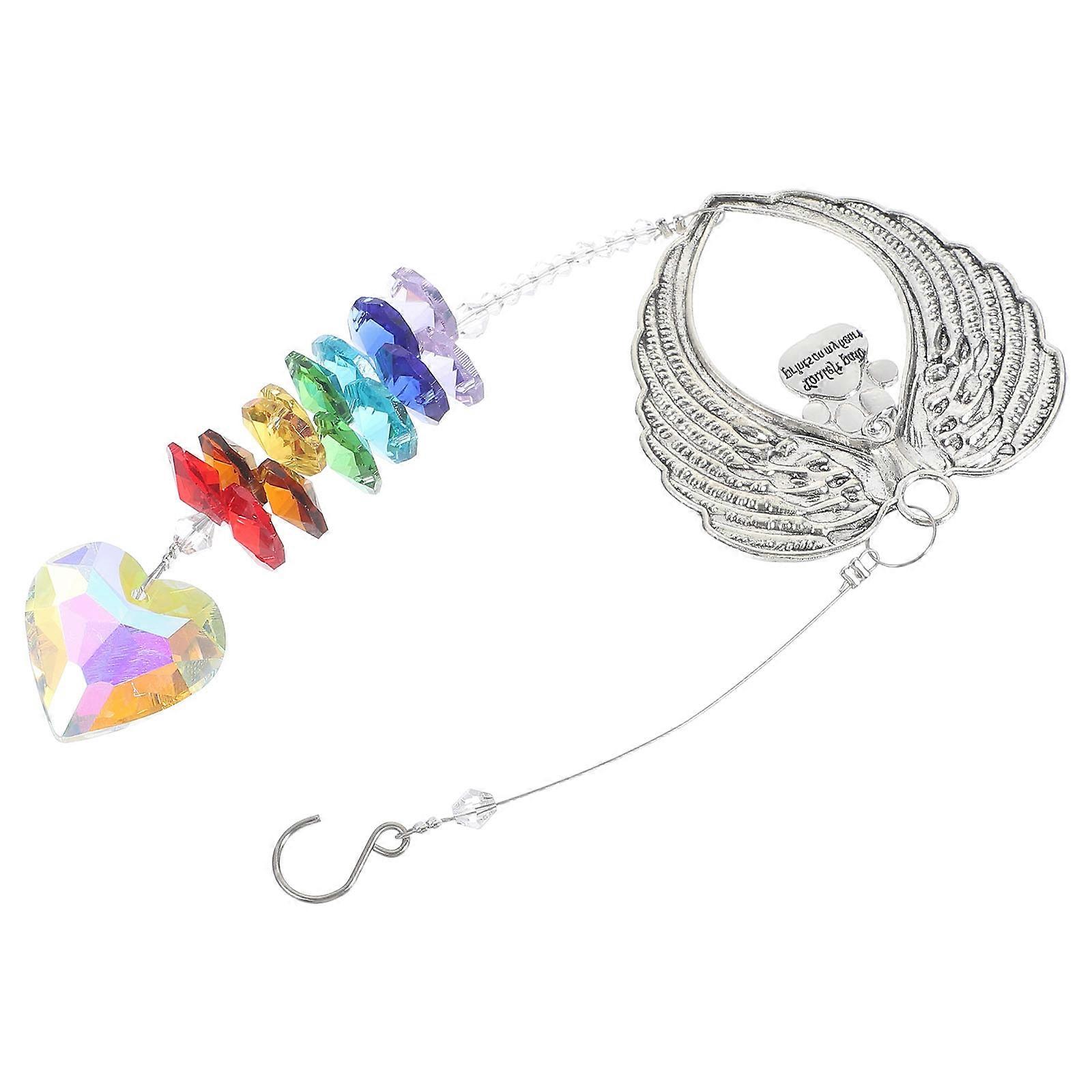 Crystal Sun Catcher Heart Shape Window Hanging Decoration 5Pcs