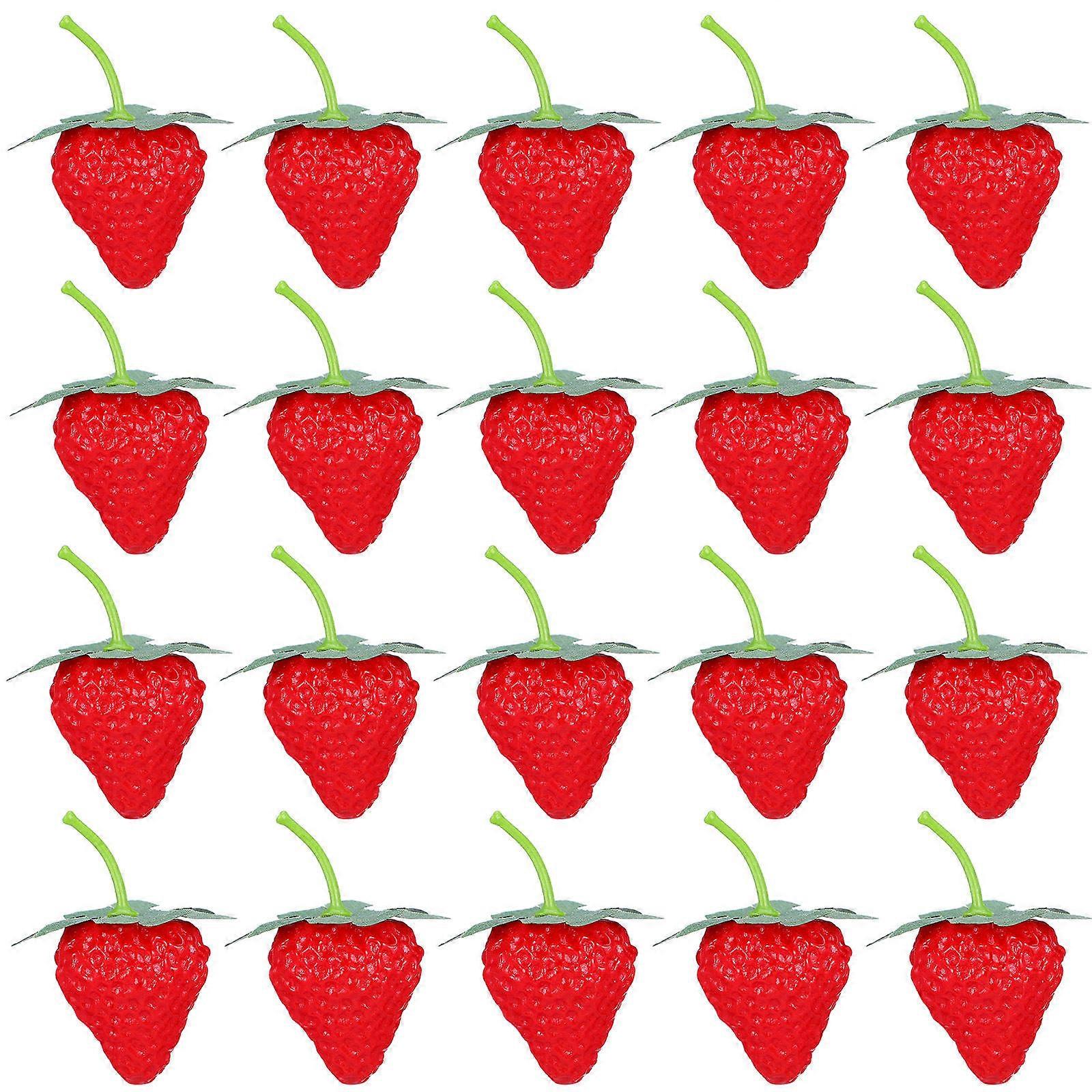 Artificial Strawberries Plastic Strawberries Decoration 200Pcs Set