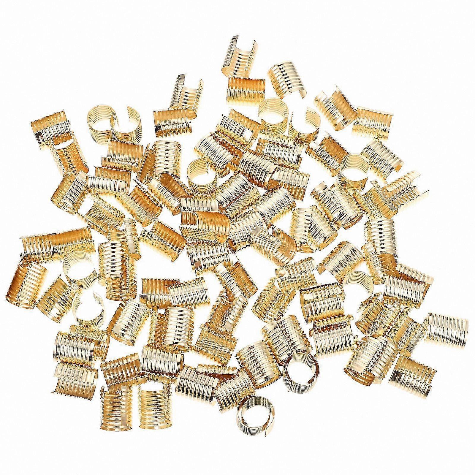 100 Count Metal Rope Clips with Cylindrical Opening for Tassel Crafting Fasteners Crimping Tool Accessory