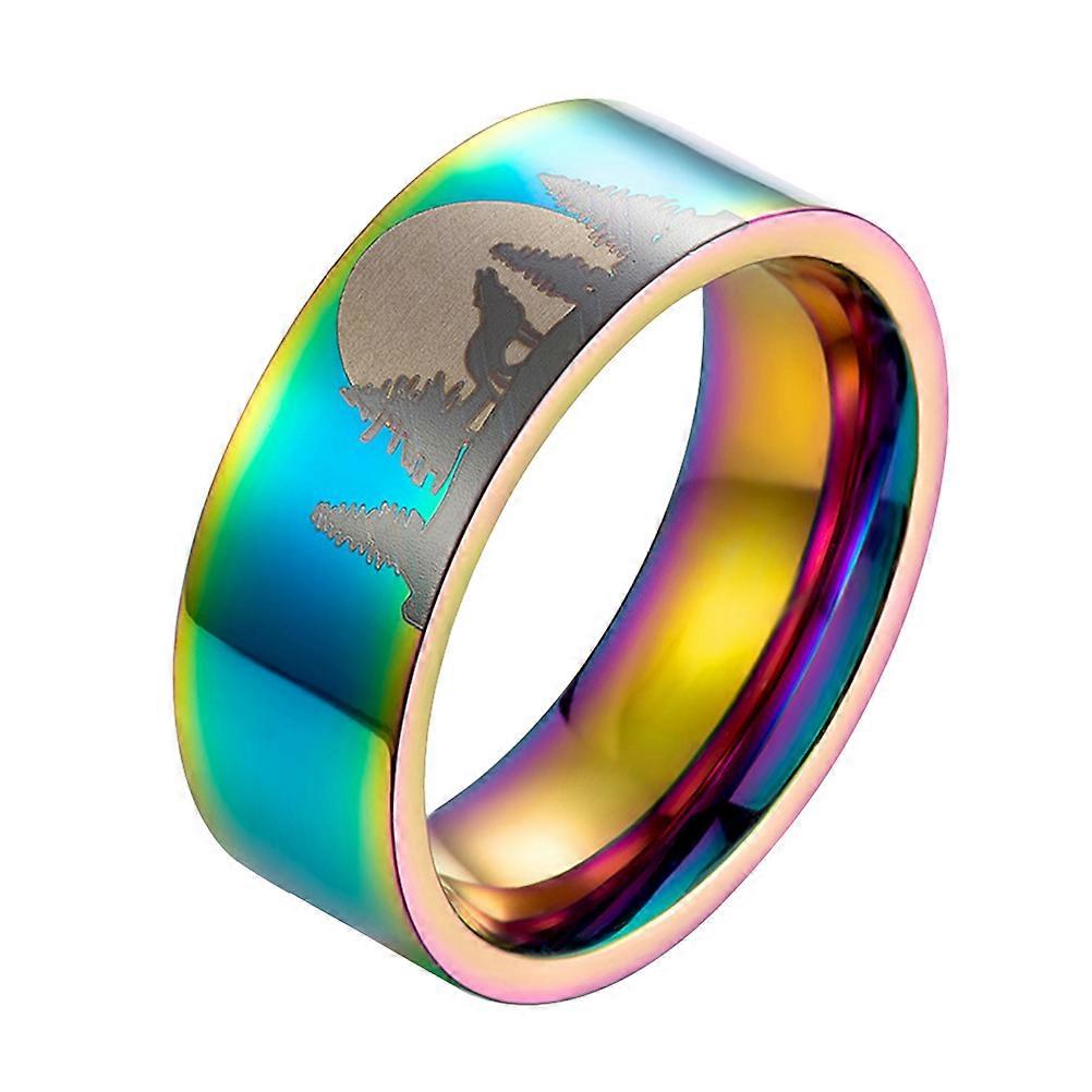 Cool Titanium Steel Ring for Decoration 2Pcs Creative Wolf Finger Ring Gift