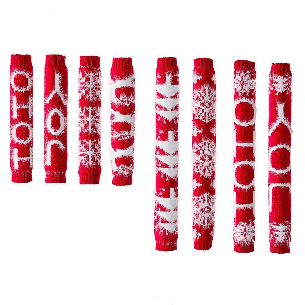 Xmas Fridge Handle Cover 16 Pcs Knitted Design For Kitchen Use 40x6cm Red Handle Protection