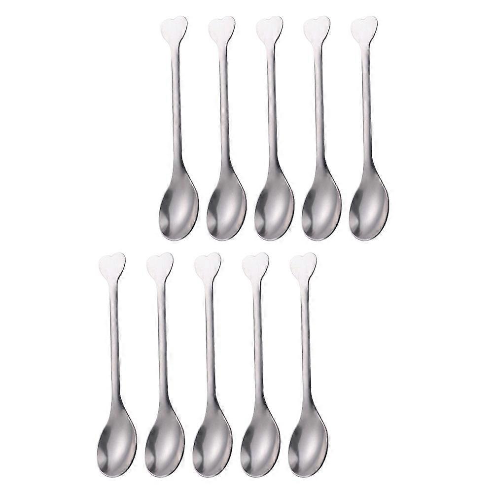 Heart Serving Spoon Dessert Spoon Elegant Dining At Any Silver 12Pcs