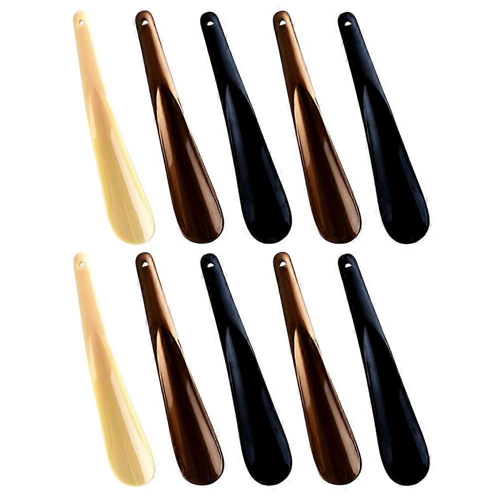 Shoehorns للنساء أبواق الأحذية البلاستيكية أداة ارتداء أحذية السفر لون متنوع 19.50X3.50X0.25CM حواف ناعمة لمنع الضرر 10Pack