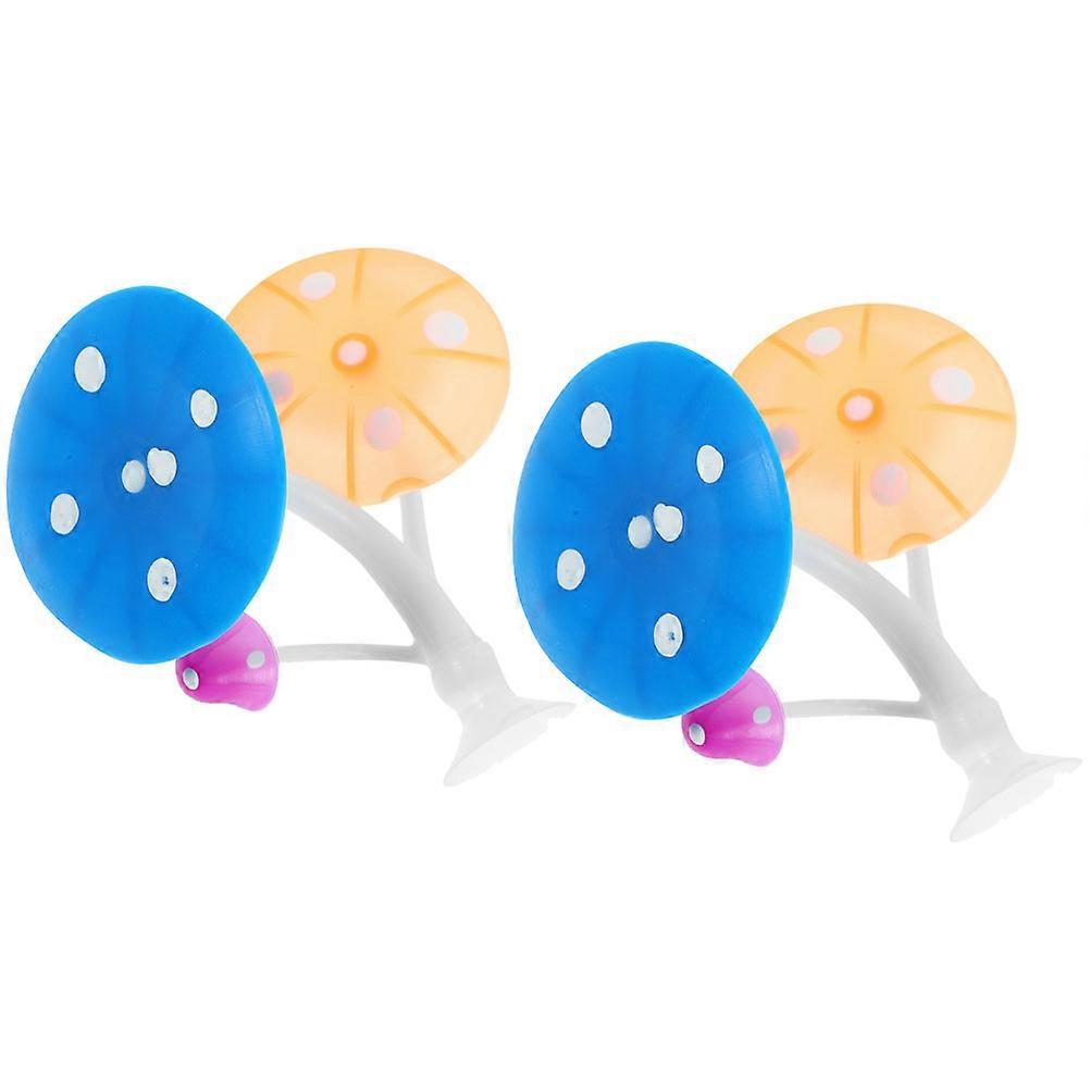 Silicone Betta Fish Mushroom Hammock for Resting with 4Pcs Fish Accessory