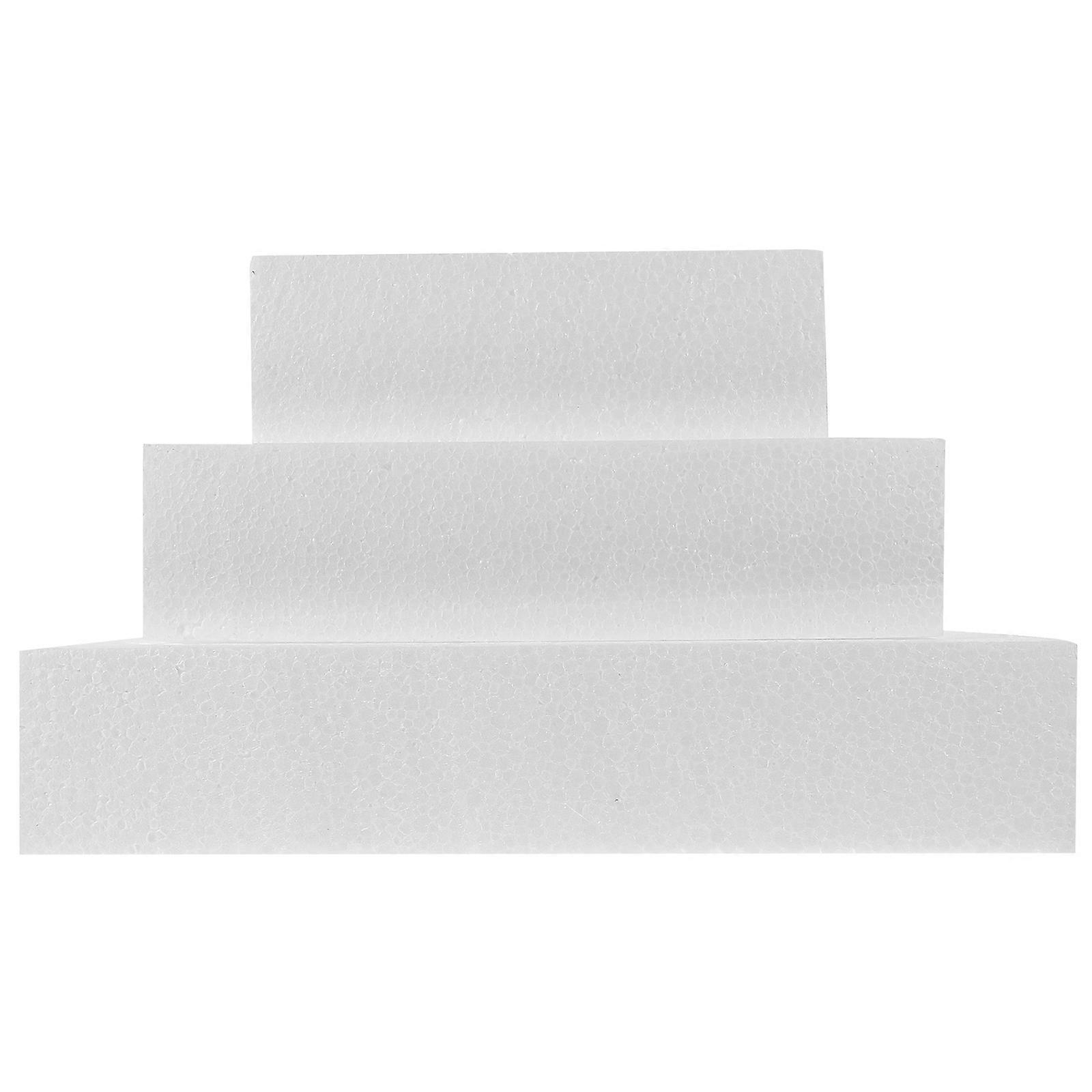 6Pcs Reusable Foam Cake Dummies For Bakery And Decorating Practice Perfect For Wedding Decoration In White Color