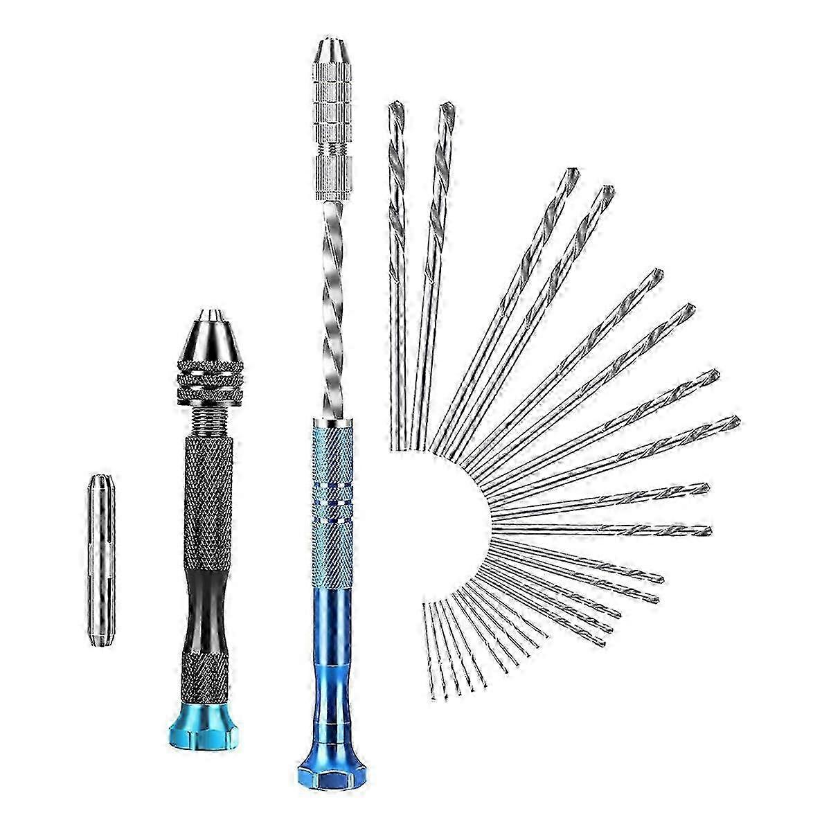 2025 28PC Precision Pin Vise Hand Drill Set with 0.5-3.0mm Micro-Type Twist Drill Bit,for Electronic Asse
