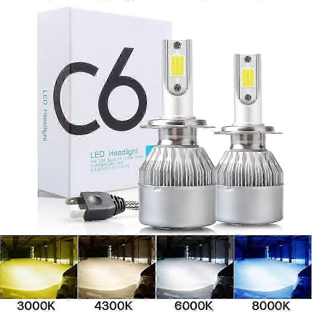 2025 2 kpl C6 led-auton ajovalo H7 LED H4 -polttimo H8 H1 H3 H11 HB3 9005 HB4 9006 9007 autolamput sumuvalot 3000K 6000K 8000K